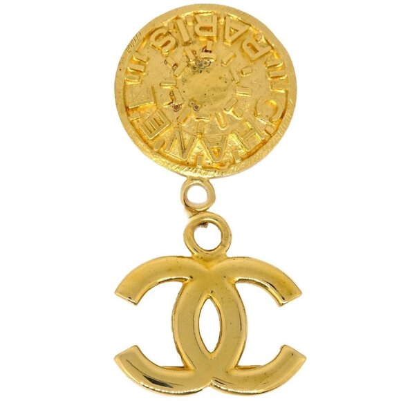 Chanel Medallion Brooch Pin Gold 96P 133438 - Picture 1 of 4